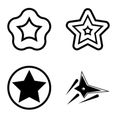 Stars1-2starfall Flat Icon Set Isolated On White Background