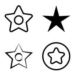 Stars1-2starfall Flat Icon Set Isolated On White Background