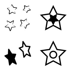 Stars1-2starfall Flat Icon Set Isolated On White Background