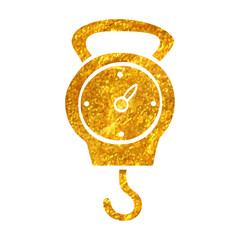 Hand drawn gold foil texture icon Fishing scale © puruan