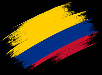 Colombia flag with brush paint textured isolated  on png or transparent background,Symbol of Colombia,template for banner,promote, design, and business matching country poster, vector