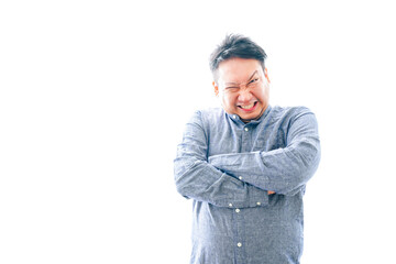 大激怒をする中年男性