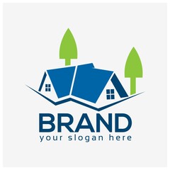 Fototapeta premium Cool house logo vector. Flat design. Vector Illustration on white background. 