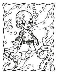 King of the night. Game of Thrones. Coloring book for children. Coloring book for adults. Halloween coloring page. Horror. Kawaii. Black and white illustration.