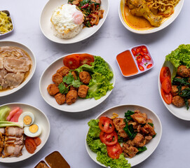 Mixed Thai Pork, Chicken and Seafood Dishes