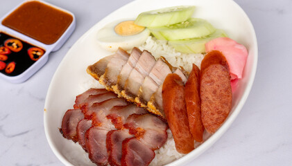 Mixed Thai Pork, Chicken and Seafood Dishes