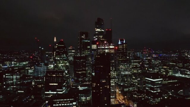 City of london at night - establishing shot