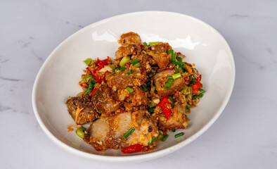 Mixed Thai Pork, Chicken and Seafood Dishes