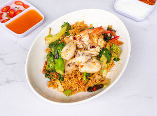Mixed Thai Pork, Chicken and Seafood Dishes