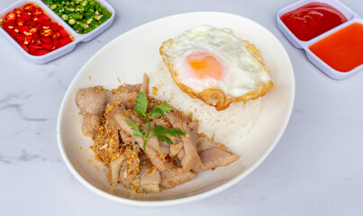 Mixed Thai Pork, Chicken and Seafood Dishes
