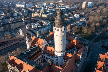 Neues Rathaus Leipzig von Oben 