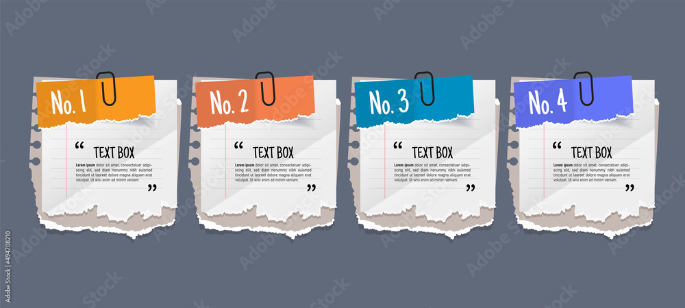 Poster Text box design with note papers mockups.	
