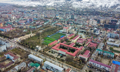 Spring snow in Makhachkala, Dagestan