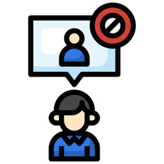 BLOCK USER filled outline icon,linear,outline,graphic,illustration