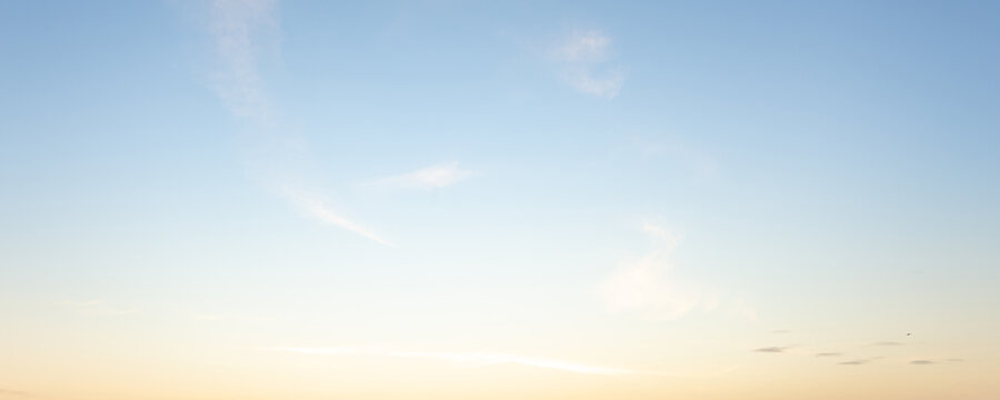 
sky panorama Natural colors Evening sky Shine new day for Heaven, The light from heaven from the sky is mystery, In the twilight golden atmosphere, Modern sheet structure design, New Banner Web 2023