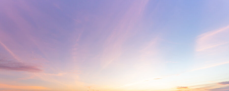 
sky panorama Natural colors Evening sky Shine new day for Heaven, The light from heaven from the sky is mystery, In the twilight golden atmosphere, Modern sheet structure design, New Banner Web 2023