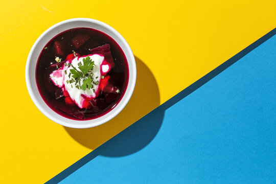 Traditional delicious borscht soup - Powered by Adobe