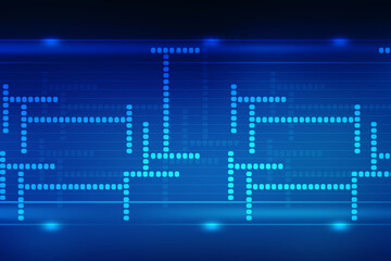 2d illustration Abstract futuristic electronic circuit technology background