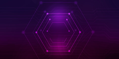 2d illustration Abstract futuristic electronic circuit technology background