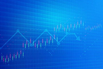 2d rendering Stock market online business concept. business Graph