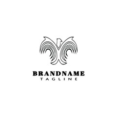eagle logo cartoon icon design template black isolated vector