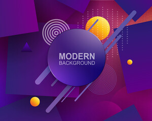 Background in blue and purple hue with geometric shapes