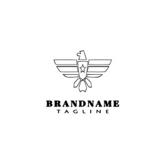 eagle logo cartoon icon design template black isolated vector