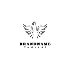 Obraz premium eagle logo cartoon icon design template black isolated vector