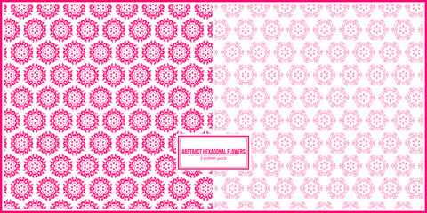 2 sets pattern of abstract red Hexagonal Flowers
