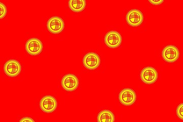 Geometric pattern in the colors of the national flag of Kyrgyzstan. The colors of Kyrgyzstan.