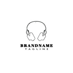 headset logo cartoon icon design template black isolated vector illustration
