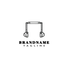 headset logo cartoon icon design template black isolated vector illustration