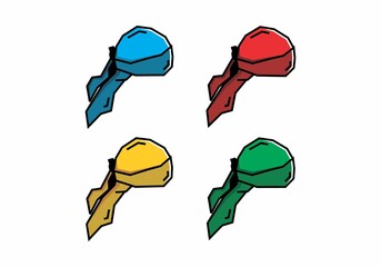 illustration of durag in different colors