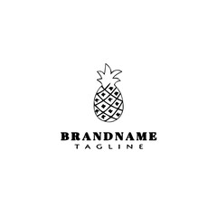 pineapple logo template icon design vector illustration