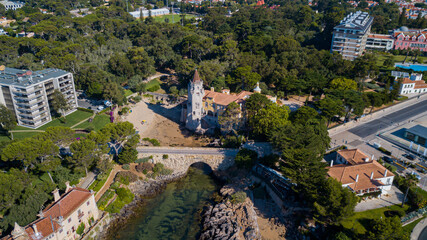 big castle in middle of marine at Cascais