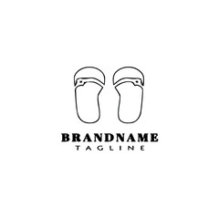 flip flop shoe logo icon design template vector cute
