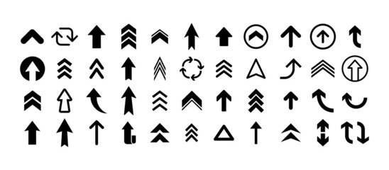 Fototapeta na wymiar Arrows set. Arrow icon collection. Arrow flat style isolated. Stock vector. Set different arrows or web design.