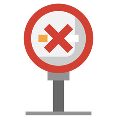 Obraz premium NO SMOKING flat icon,linear,outline,graphic,illustration