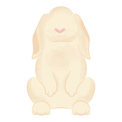 Isolated cute easter bunny animal Vector