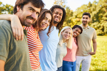 Group of young people as a multicultural community