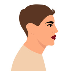 man portrait flat design, isolated, vector