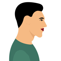 man portrait flat design, isolated