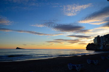 Paisaje de atardecer en Benidorm
