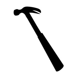 hammer black silhouette isolated vector