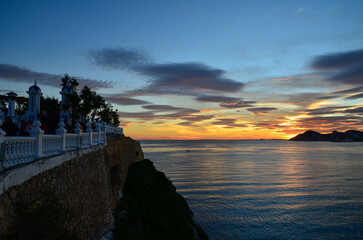 Paisaje de atardecer en Benidorm
