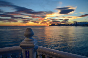 Paisaje de atardecer en Benidorm
