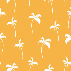 Seamless pattern with palm tree. Tropical texture. Vector illustration. It can be used for wallpapers, wrapping, cards, patterns for clothes and other.