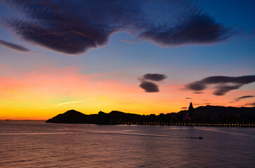 Paisaje de atardecer en Benidorm
