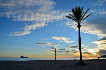 Paisaje de atardecer en Benidorm
