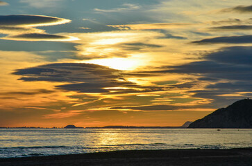 Paisaje de atardecer en Benidorm

